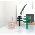 custom Glass Candlestick Holder Glass Flower Vase